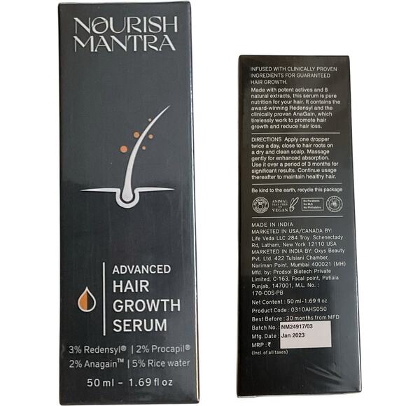 Nourish Mantra Advanced Hair Growth Serum For All Hair Thinning 1.69 fl oz - Picture 7 of 8